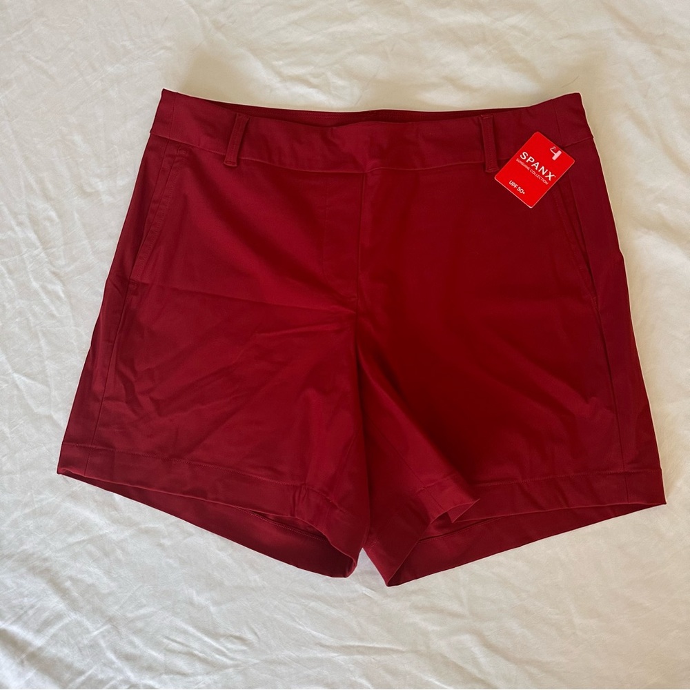 NEW SPANX High Waist Red Women's Shorts size Medium